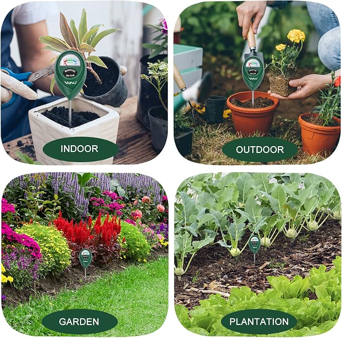 2 Pack Soil Moisture Meter, Plant Water Monitor, Lawn Moisture Meter,Soil Hygrometer Sensor for Gardening, Farming, alternate