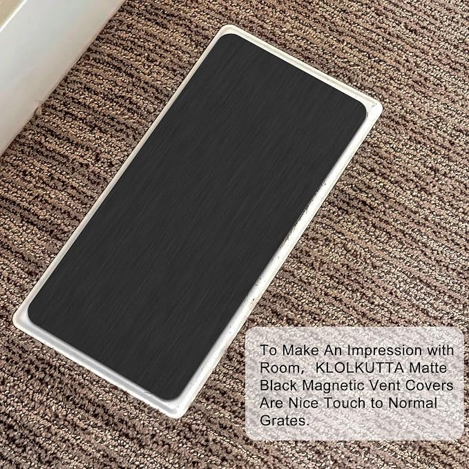 2 Pack Strong Magnetic Vent Covers 5.5”x12” Metallic Black Air Vent Magnet Cover for Floor Wall Ceiling Steel Registers Home