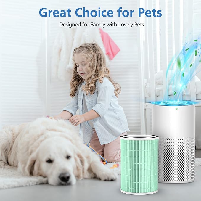 2 Pack True HEPA Filter, 4 in 1 Pet Replacement Filter, 360 4-Stage Filtration, Compatible With KILO, KILOPLUS
