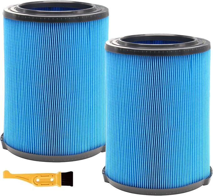 2 Pack VF5000 Filter Replacement Fits for 6-20 Gallon Wet Dry Vacuums, 3-Layer Pleated Vacuum Filters compatible with
