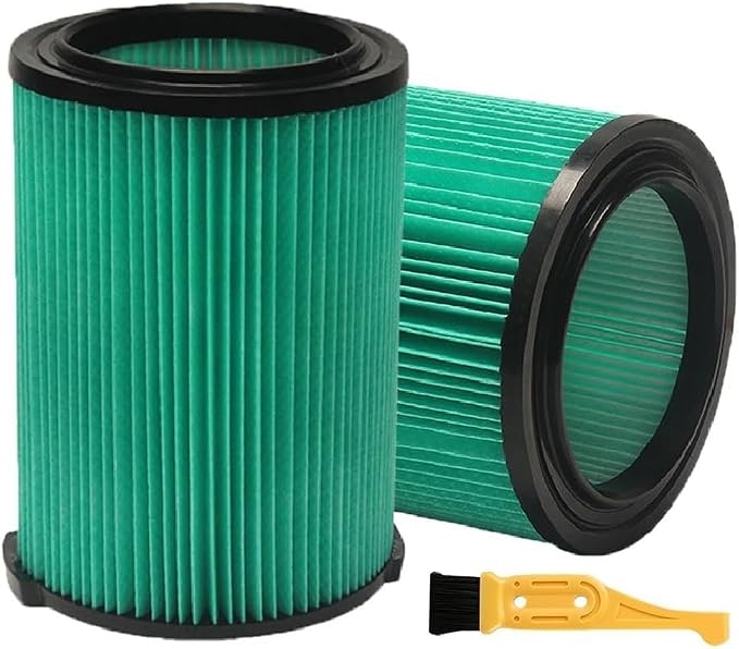 2 Pack VF6000 5-Layer Pleated Replacement Vacuum Filter Compatible for 5-20 Gallon Wet/Dry Vacuums,Fit for