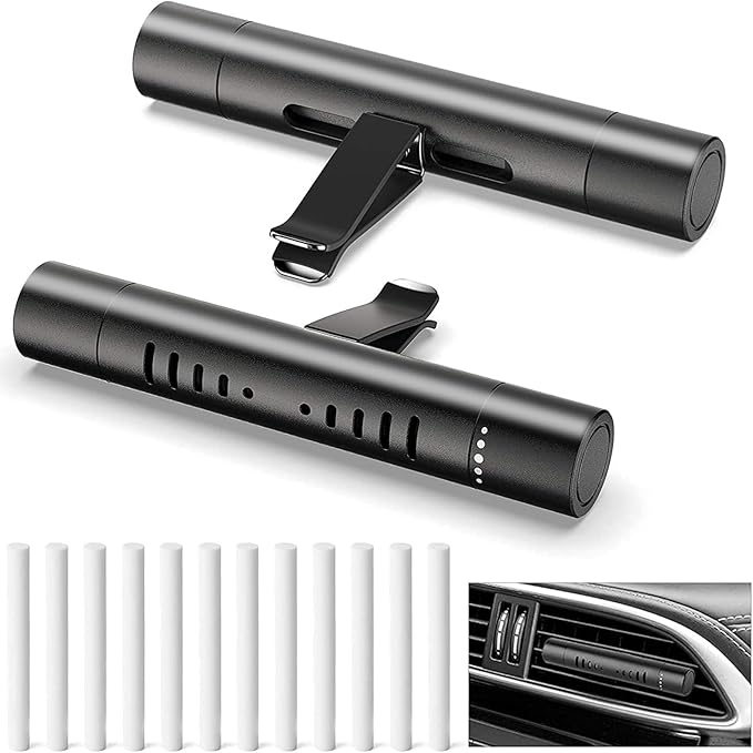 2 Packs Custom Car Air Freshener Diffuser Vent Clips with 12 Refill Sticks for Cars, Office, Kitchen, Bathroom, product image