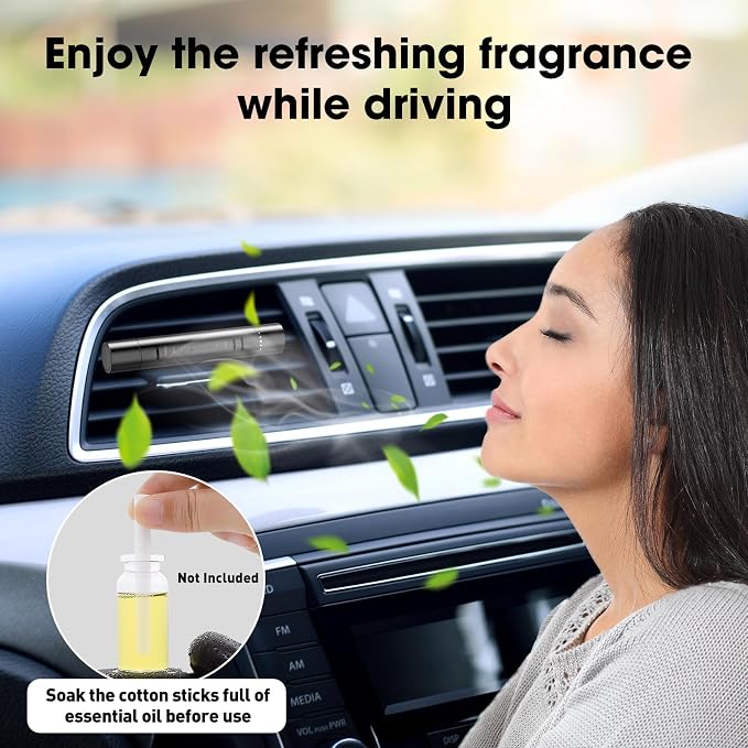2 Packs Custom Car Air Freshener Diffuser Vent Clips with 12 Refill Sticks for Cars, Office, Kitchen, Bathroom, alternate
