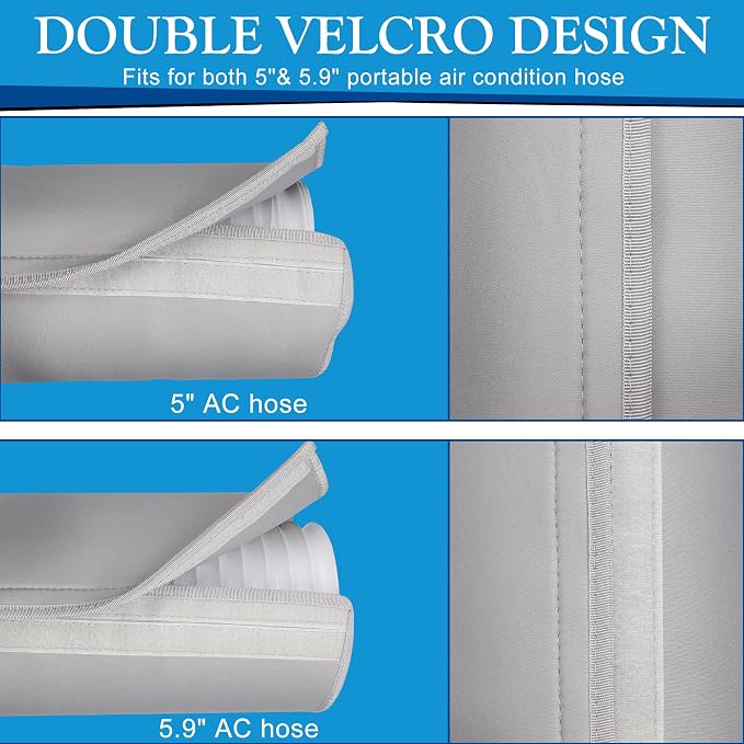 2 Packs Portable AC Hose Sleeve, Portable Air Conditioner Hose Cover Wrap, Fits for 5" & 5.9" Diameter Exhaust Hose,Hoses