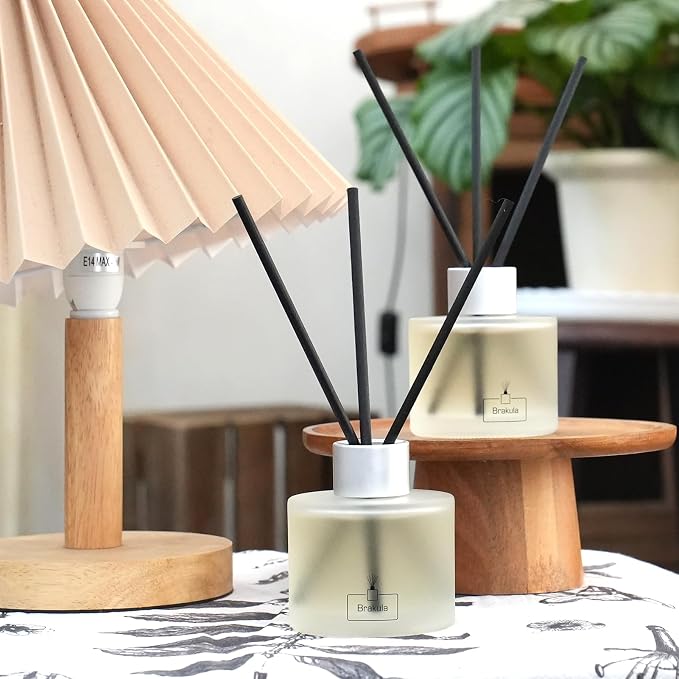 2 Packs Reed Diffusers Set- Home Fragrance, Lemon Verbena Diffuser Essential Oil, 16 Diffuser Sticks for Bathroom, Living