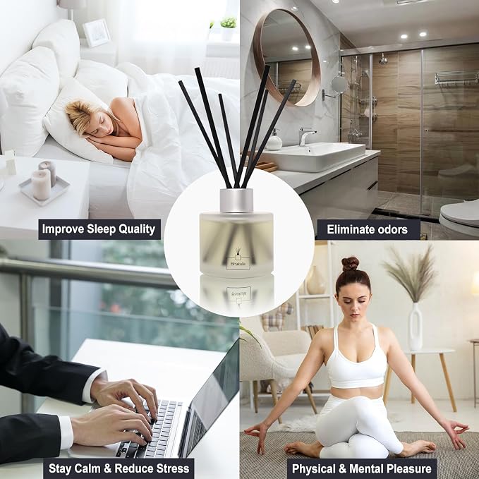 2 Packs Reed Diffusers Set- Home Fragrance, Lemon Verbena Diffuser Essential Oil, 16 Diffuser Sticks for Bathroom, Living
