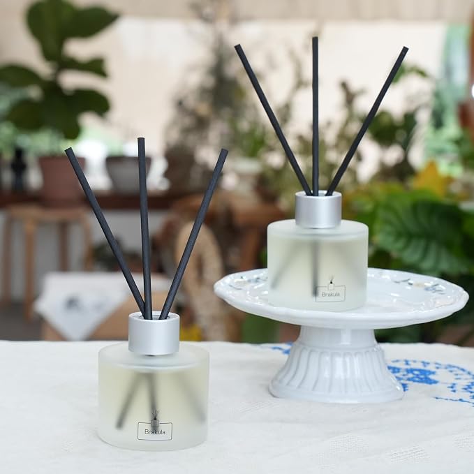 2 Packs Reed Diffusers Set- Home Fragrance, Lemon Verbena Diffuser Essential Oil, 16 Diffuser Sticks for Bathroom, Living