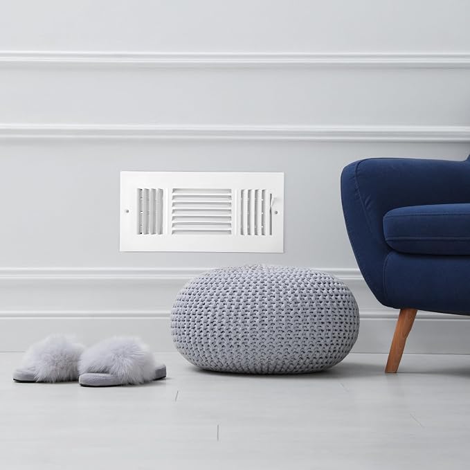 2 Pcs 10 x 4 Inch Ceiling Vent Covers for Home Sidewall and Ceiling 3 Way Vent Register for Sidewall Solid Steel Manual