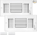 2 Pcs 10x4 Inch Air Vent Covers - 3-Way Solid Metal Wall & Ceiling Register, Return Air Vent (White, Interior Size 10 x 4)