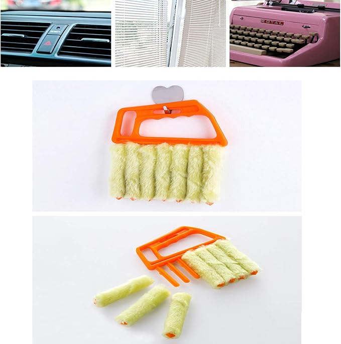 2 Pcs Blind Cleaner Washable Window Dusting Cleaner Tool Mini Blind Duster Brush Dust Clean Venetian Blind Brush Window Air