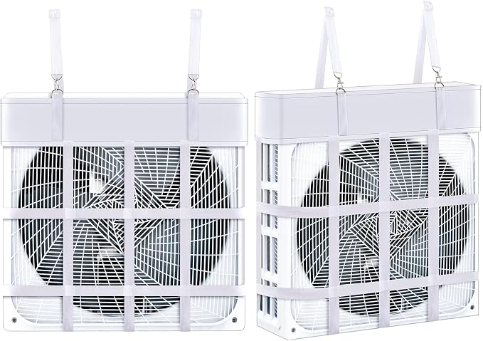 2 Pcs Box Fan Holder Horse Stall Classic Fan Bag Hanging Web Holder Nylon Box Hay Bag (White), product image