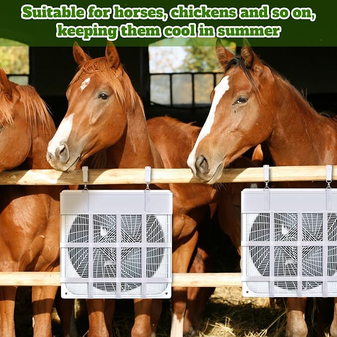 2 Pcs Box Fan Holder Horse Stall Classic Fan Bag Hanging Web Holder Nylon Box Hay Bag (White), alternate product view 2