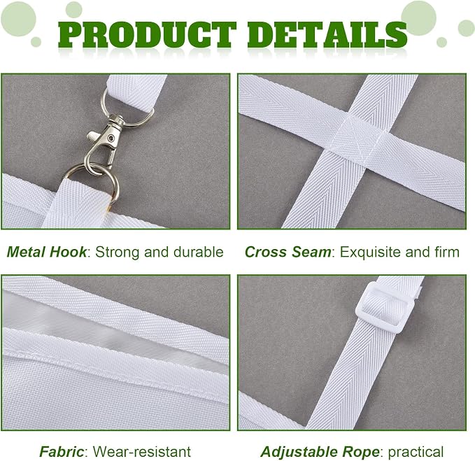2 Pcs Box Fan Holder Horse Stall Classic Fan Bag Hanging Web Holder Nylon Box Hay Bag (White), alternate product view 4