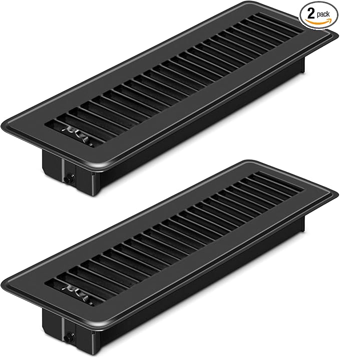 2 PCS Floor Vents Floor Registers 2x10 inch, Heavy Duty Metal Heat Air Vent Covers 2 X 10 with Rust Proof Finish for Home