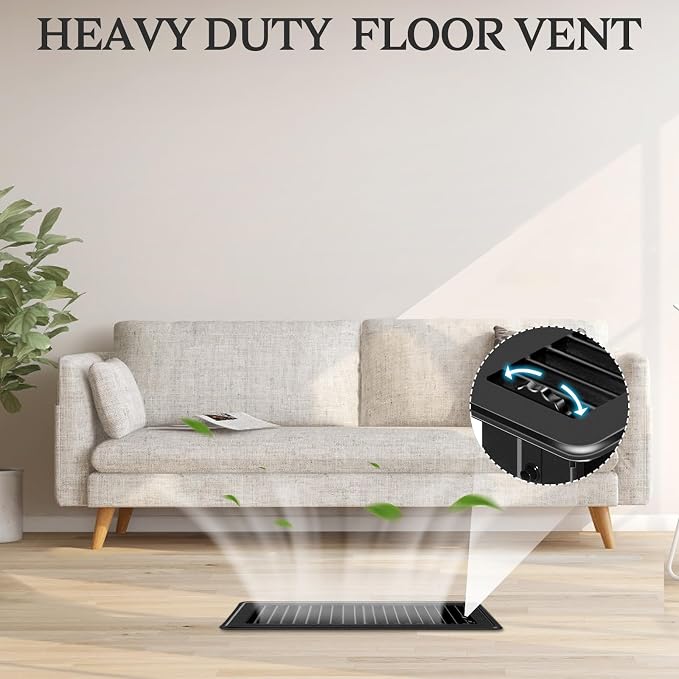 2 PCS Floor Vents Floor Registers 2x10 inch, Heavy Duty Metal Heat Air Vent Covers 2 X 10 with Rust Proof Finish for Home