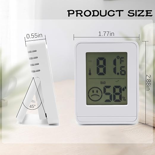 2 PCS Home Indoor Hygrometer, Mini Indoor Thermometer, Temperature and Humidity Monitor, Reptile Thermometer - Houses