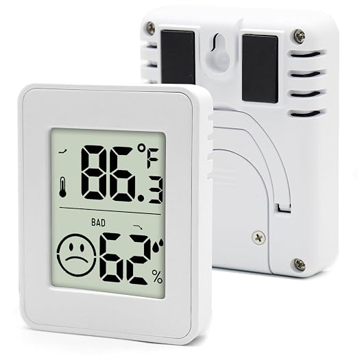 2 PCS Home Indoor Hygrometer, Mini Indoor Thermometer with Magnetic Back, Temperature and Humidity Monitor, Reptile