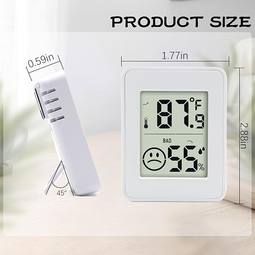 2 PCS Home Indoor Hygrometer, Mini Indoor Thermometer with Magnetic Back, Temperature and Humidity Monitor, Reptile