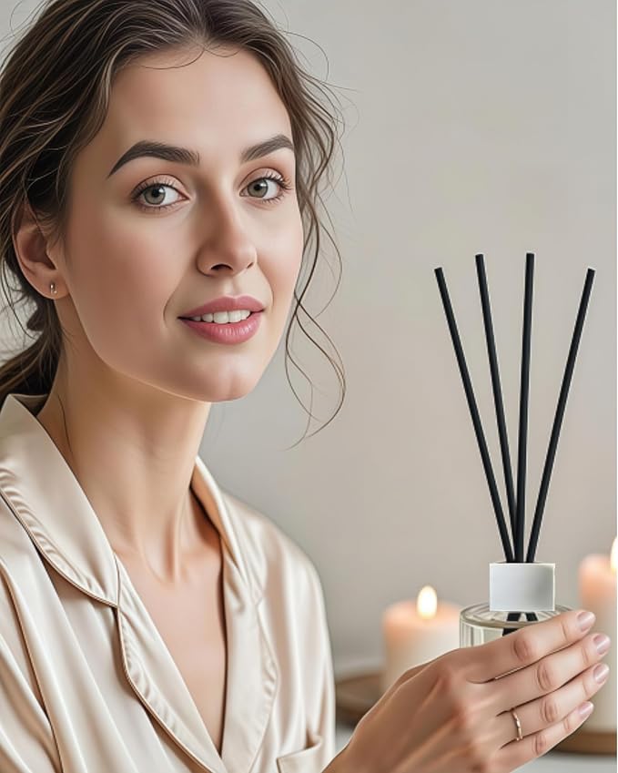 2 PCS Reed Diffuser Bottles Empty, 10Pcs Reed Diffuser Stick, Diffuser Bottle Capacity 50ml (1.7oz) Diffuser Stick