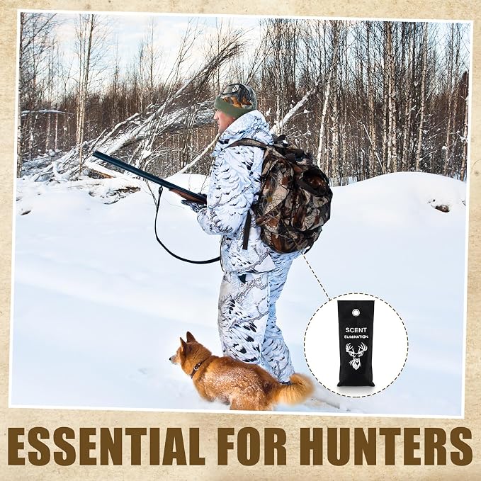 2 Pcs Scent Elimination for Hunting Charcoal Odor Absorber for Strong Odors Scent Away Elimination Hunting Accessories Long