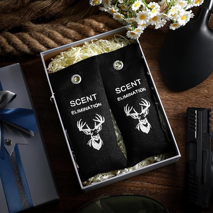 2 Pcs Scent Elimination for Hunting Charcoal Odor Absorber for Strong Odors Scent Away Elimination Hunting Accessories Long