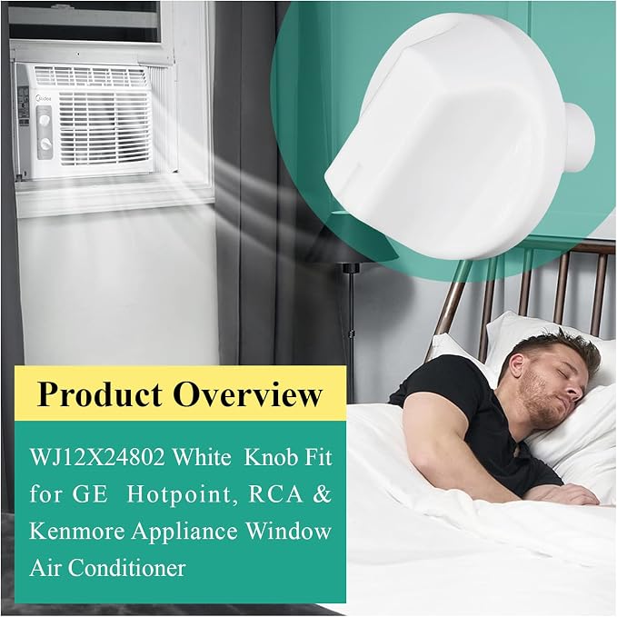 2 Pcs WJ12X24802 Air Conditioner Knob Replacement Part, White Knobs Fits GE Appliance Window Air Conditioner, Compatible with