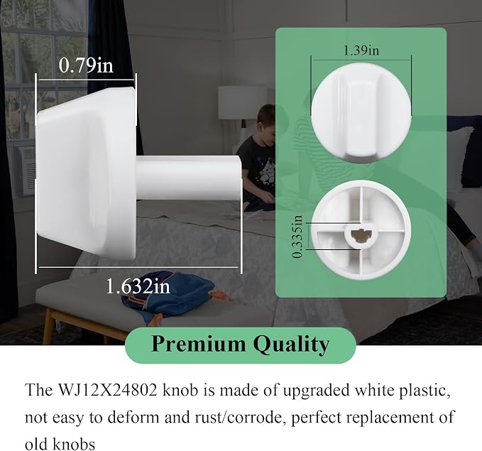2 Pcs WJ12X24802 Air Conditioner Knob Replacement Part, White Knobs Fits GE Appliance Window Air Conditioner, Compatible with