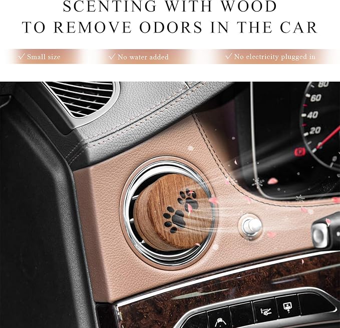 2 PCS Wood Car Essential Oil Diffuser, Wooden Aromatherapy Essential Oils Diffuser with Vent Clip, alternate product view 5