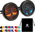 2 Pieces 316l Car Aromatherapy Essential Oil Diffuser Air Freshener with Vent Clip 48 Felt Pad Christmas Gift for Women