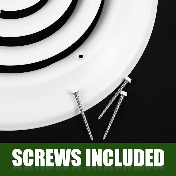 2 Pieces 6 Inch Round Vent Cover, Ceiling Diffuser HVAC Vent Duct Cover Replacement with Screws to Install for, alternate