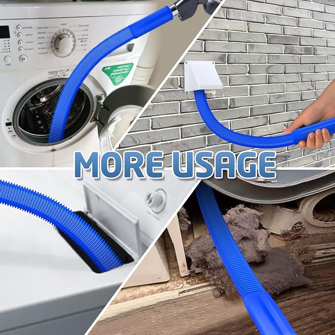 2 Pieces Dryer Vent Cleaner Kit Compatible with Most Vacuum Cleaner, Dryer Lint Brush and Vacuum Hose Attachment, Quickly