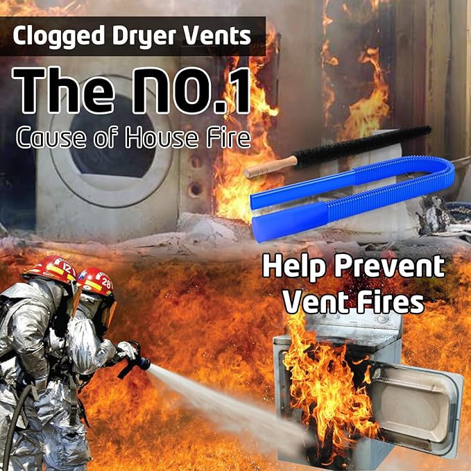 2 Pieces Dryer Vent Cleaner Kit Compatible with Most Vacuum Cleaner, Dryer Lint Brush and Vacuum Hose Attachment, Quickly