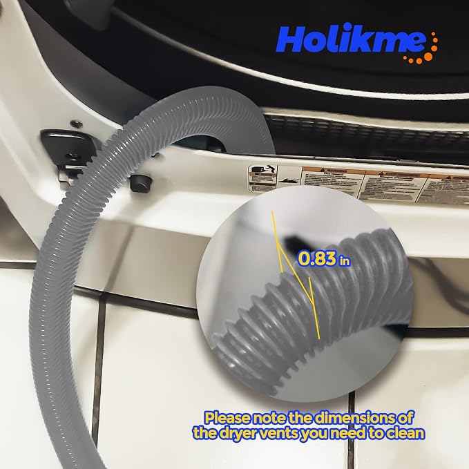 2 Pieces Dryer Vent Cleaner Kit, Dryer Lint Vacuum Attachment and Flexible Dryer Lint Brush, Dryer Vent Vacuum Hose