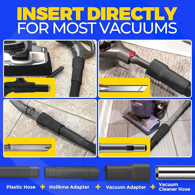2 Pieces Dryer Vent Cleaner Kit, Dryer Lint Vacuum Attachment and Flexible Dryer Lint Brush, Dryer Vent Vacuum Hose