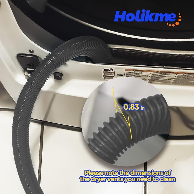2 Pieces Dryer Vent Cleaner Kit, Dryer Lint Vacuum Attachment and Flexible Dryer Lint Brush, Dryer Vent Vacuum Hose