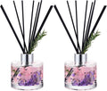 2 Reed Diffuser Sets Flower Oil Diffuser Sticks with Refill Empty 5oz Bottles Scent Glass for Fragrance Home Bathroom Gifts