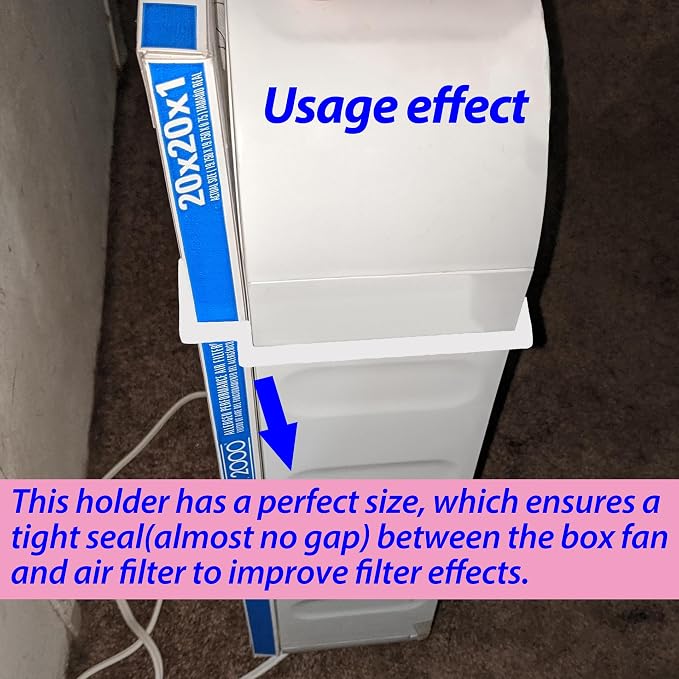 2 Set Box Fan Filter Clips, Air Filter Holder Compatible with 20 Inch Box Fan and Air Furnace Filter, 8 Pcs, alternate