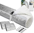 2 Set Quilting Air Conditioner Hose Cover, AC Insulated Hose Cover Wrap with 4 Adjustable Buckle Straps, Portable Air