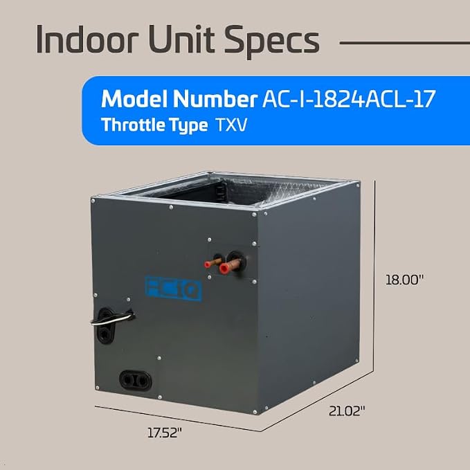 2 Ton 14.3 SEER2 iCongo Central Air Conditioner Split System & 17.5in Vertical Evaporator Cased Coil with 50ft Install Kit