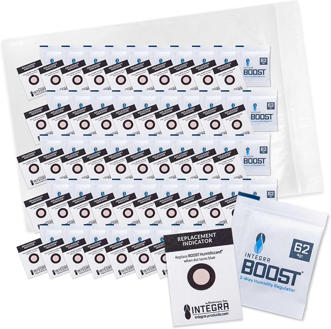 2-Way Humidity Control Pack - Preserve Flavor & Control Humidity at 62% RH - Moisture Absorber for Herbs, Spices & More - 4