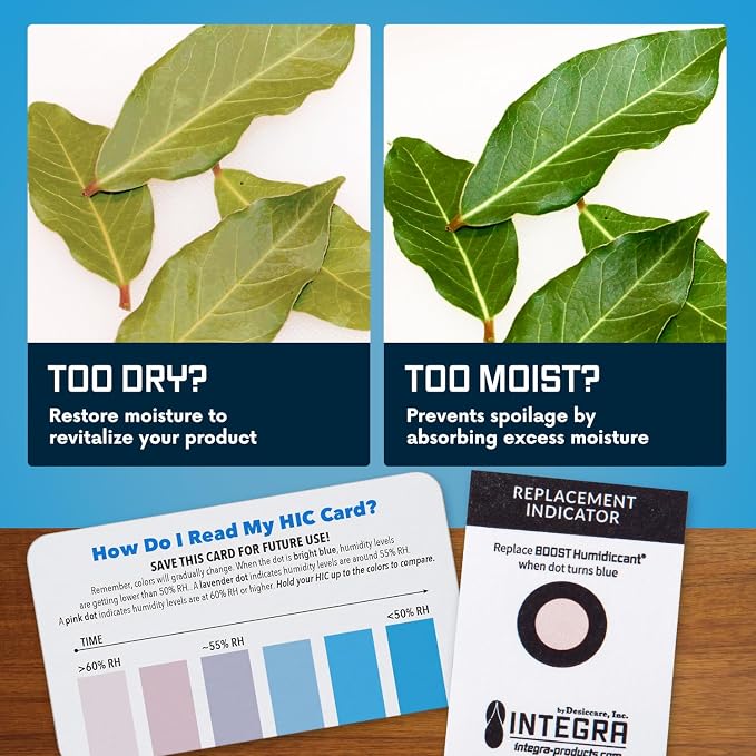 2-Way Humidity Control Pack - Preserve Flavor & Control Humidity at 72% RH - Moisture Absorber for Herbs, Spices, alternate