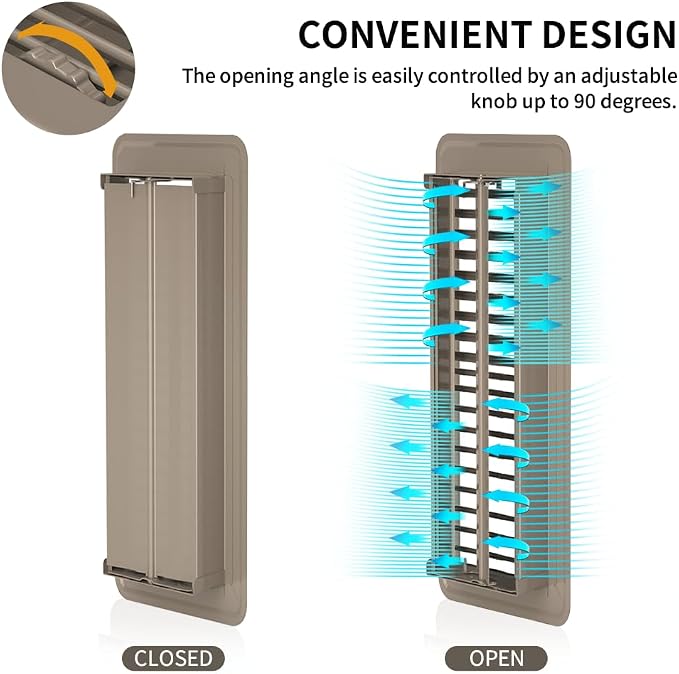 2" x 10" Floor Register 6 Pack, Heavy Duty Steel Walkable Floor Vents, Easy Adjust Air Vent Covers for Home Floor Wall