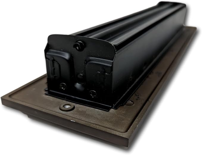 2 x 12 Cast Aluminum Linear Bar Vent Cover with Damper - Oxidized Bronze (Overall: 3.75 x 13.5) | Floor Register - Wall