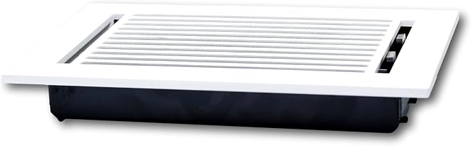 2 x 12 Cast Aluminum Linear Bar Vent Cover with Damper - White (Overall: 3.75 x 13.5) | Floor Register - Wall, alternate view