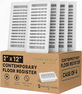 2" x 12" Contemporary Design Steel Floor Register in Glacier White Finish for Floor l- Decorative Air Vent