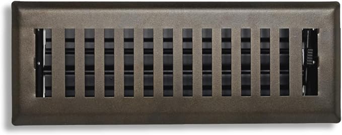 2" x 12" Contemporary Design Steel Floor Register in Metallic Bronze Finish for Floor l- Decorative Air Vent Covers- Floor