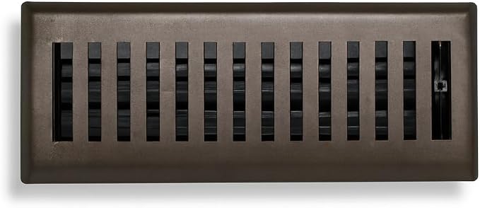 2" x 12" Contemporary Design Steel Floor Register in Metallic Bronze Finish for Floor l- Decorative Air Vent, alternate view
