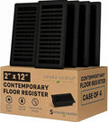 2" x 12" Contemporary Design Steel Floor Register in Textured Black Finish for Floor l- Decorative Air Vent