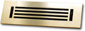 2 x 14 Cast Aluminum Linear Vent Cover with Damper - Brushed Brass (Overall: 3.75 x 13.75) | Floor Register