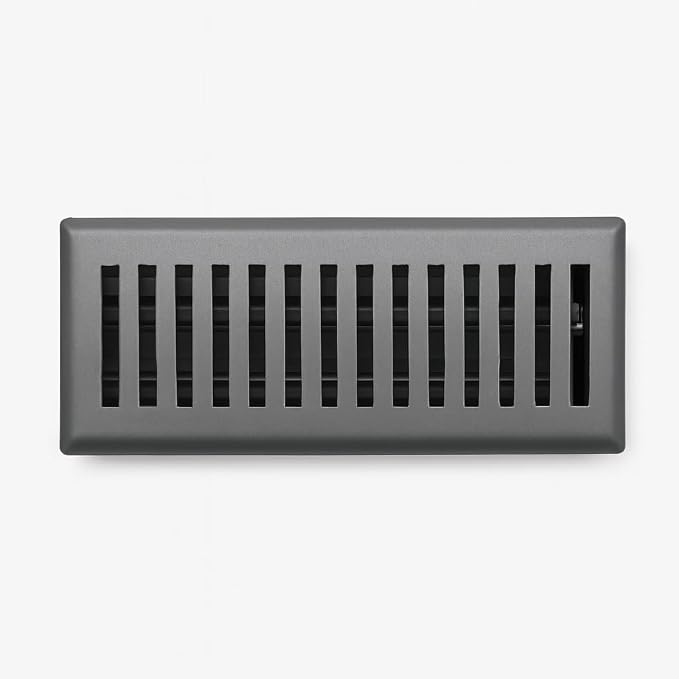 2" x 14" Contemporary Design Steel Floor Register in Granite Grey Finish for Floor l- Decorative Air Vent, alternate view 2